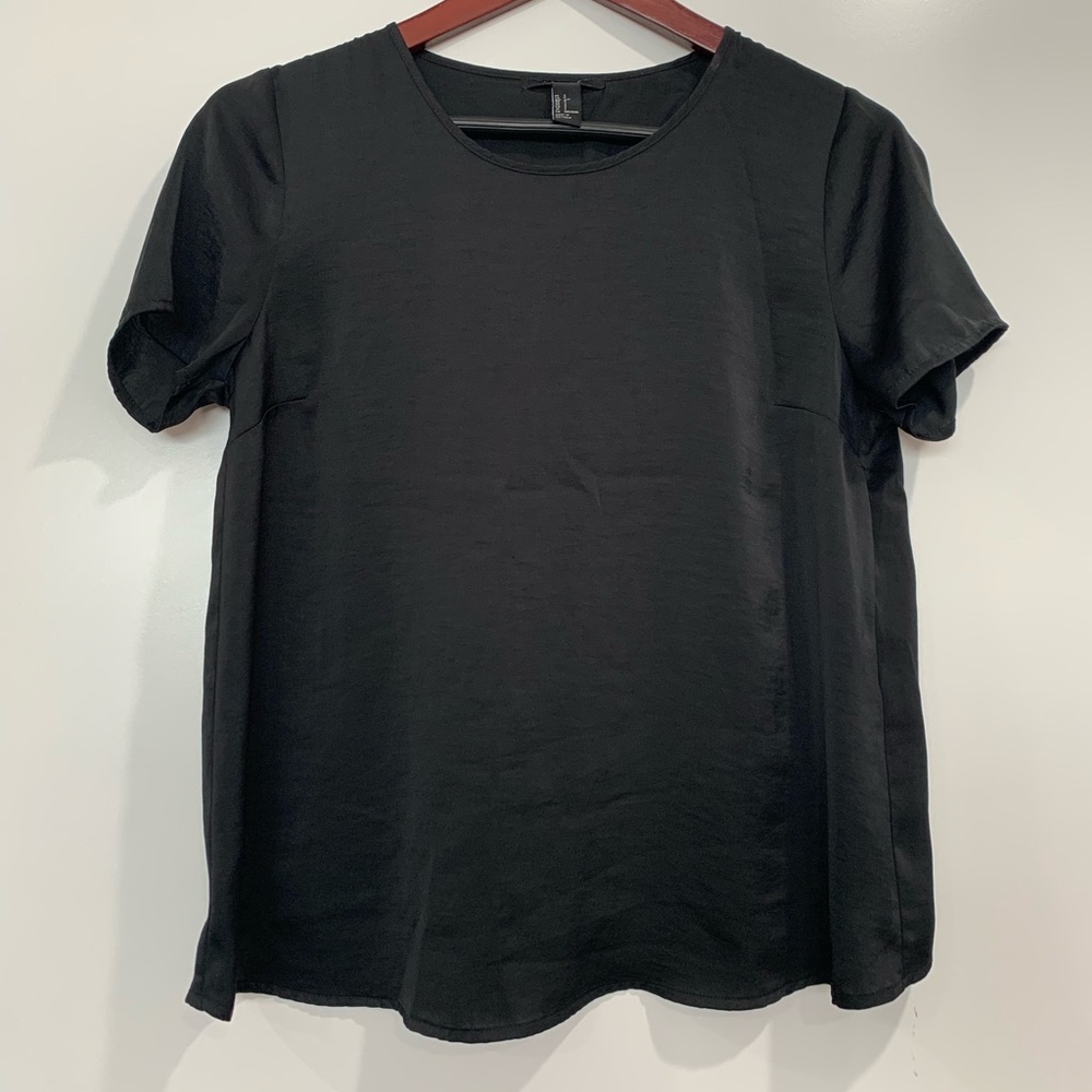 Black silk Top